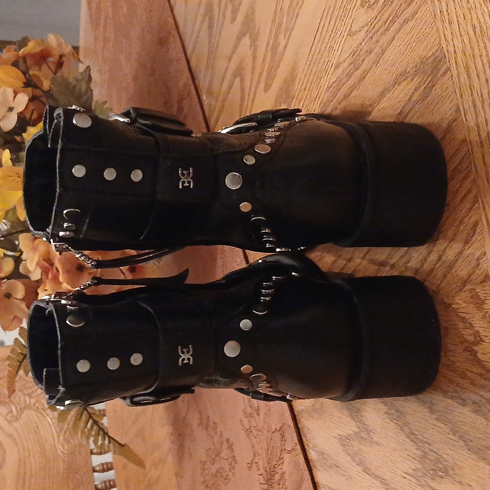 Sam Edelman DREA Black Leather Studded Boots - Picture 5 of 10